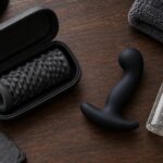 Masturbation masculine : comment varier les plaisirs avec des sextoys Masturbateur de type Fleshlight et stimulateur prostatique noir présentés avec du gel